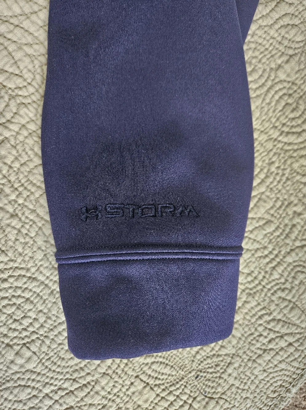 Under armour Fleece Storm Big Logo Men's Hoodie, Size Small - Navy Blue - Picture 4 of 5